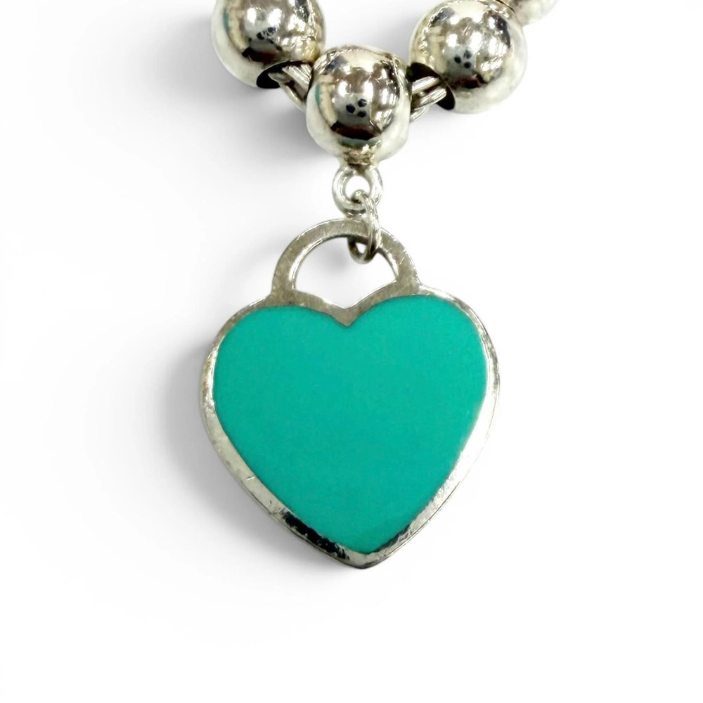 TIFFANY Blue Heart Charm Bracelet - Picture 4 of 8